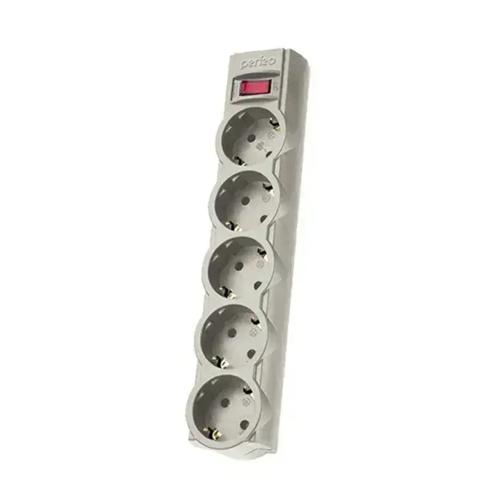 Сетевой фильтр Perfeo POWERX, 1,8м, 5 розеток, серый.