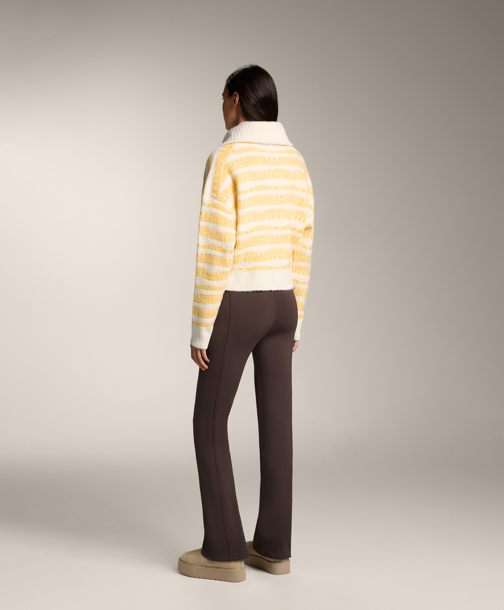 Oysho Вязаный жакет в полоску с жаккардовым узором, желтый