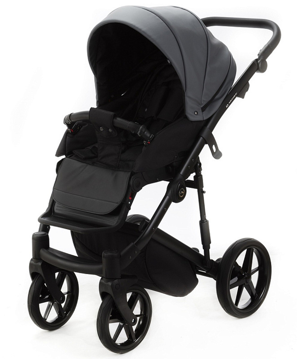 Детская коляска Adamex Mobi Deluxe 2 в 1 M-SA32 (СЕРАЯ КОЖА)