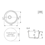 Мойкa ML-GM09 КОМФОРТ круглая, графит (342), 510 мм (глуб. чаши 190)