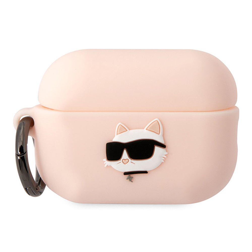 Lagerfeld для Airpods Pro 3 чехол Silicone case with ring NFT 3D Choupette Pink