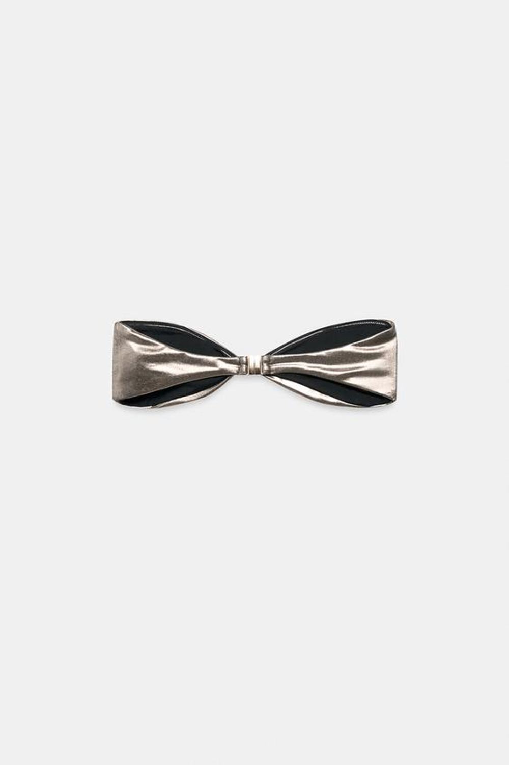 ZARA МЕТАЛЛИЗИРОВАННЫЙ ТОП-БИКИНИ БАНДО, ТЕМНОЕ СЕРЕБРО