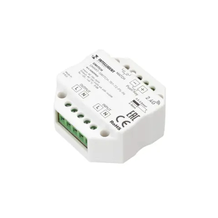 INTELLIGENT ARLIGHT Релейный модуль SMART-SWITCH-701-72-PS-IN (230V, 1x6A, 2.4G) (IARL, IP20 Пластик, 5 лет) 028299(2)