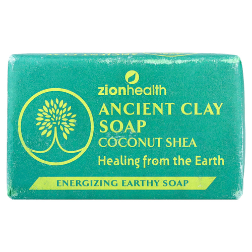 Zion Health, Кусковое мыло с древней глиной, кокос и ши, 170 г (6 унций)