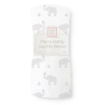 SwaddleDesigns SD-458PB Пеленка маркизет - Elephant & Chickies, Pastel Blue