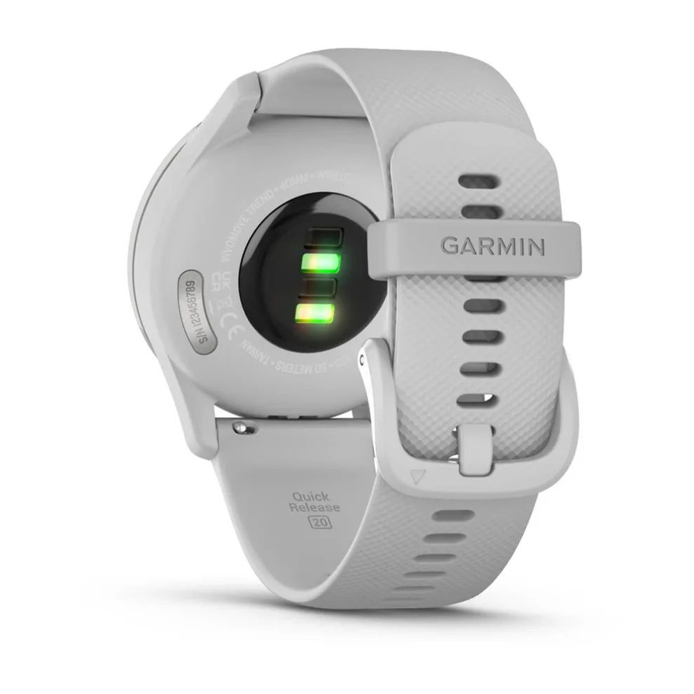 Часы Garmin Vivomove Trend, Mist Gray, Silicone, WW серебристый безель, серый ремешок, 010-02665-03
