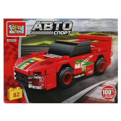 Конструктор пластмассовый 82эл. Автоспорт "Спорткар" 57029-KK (Город мастеров)