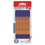 Ручки шариковые BRAUBERG "M-500 ORANGE", НАБОР 10 шт., СИНИЕ, узел 0,7 мм, линия письма 0,35 мм, 143951