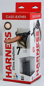 Насадка-фаллоимитатор на кожаных трусиках Harness Ultra Realistic 7" - 18 см.