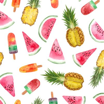 Сочные фрукты и мороженое