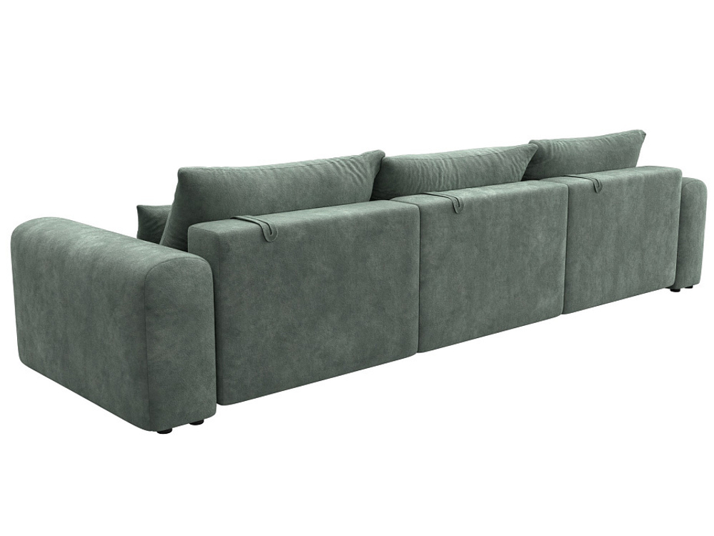 Диван прямой Лига-056 НПБ Лонг ВЕЛЮР BRUT 08 зеленый