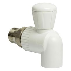 Кран шаровой THERMOLIGHT американка PP-R угловой 25х3/4 белый