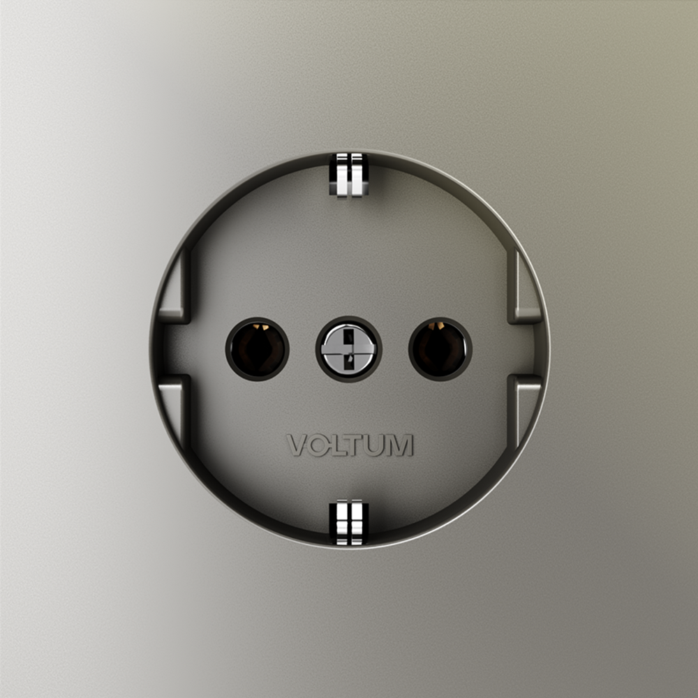 Розетка встраиваемая VOLTUM S70 с заземлением 16А, (шелк)