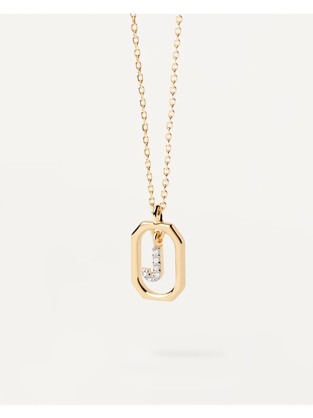 Колье женское PDPaola Мини-Буква J серебро 925 пробы покрытое золотом 750 пробы CO01-521-U