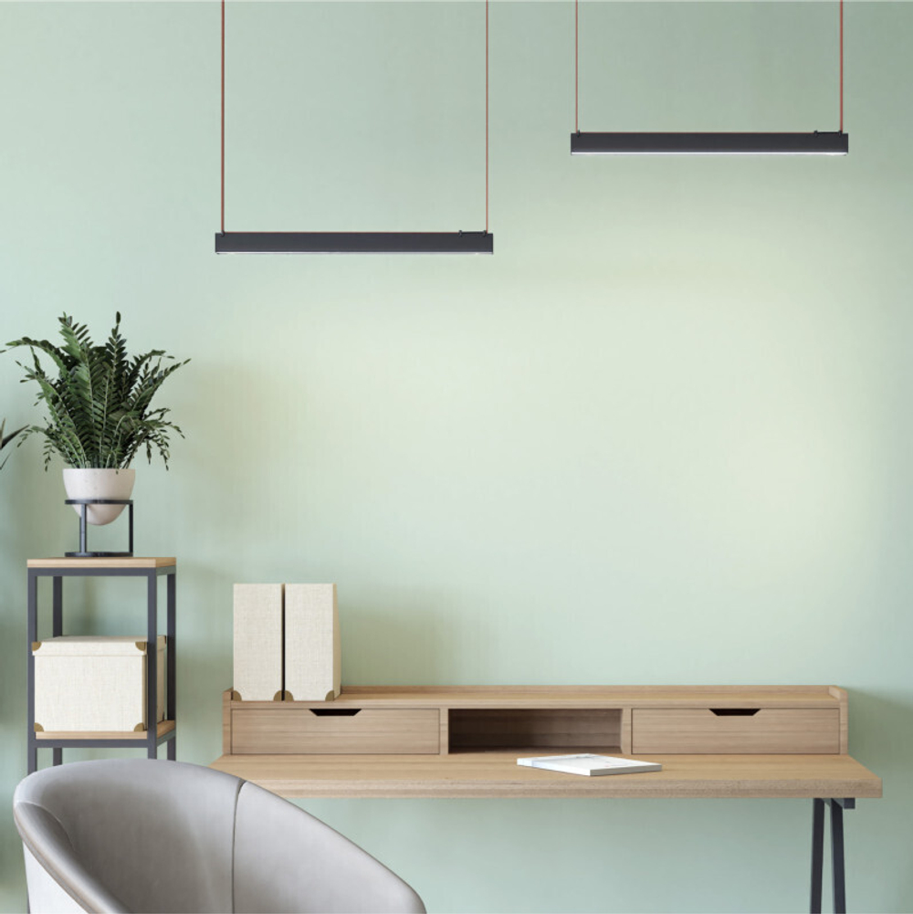 DK5577-BK Cветильник для трека-ремня Belty, серия Linear, со светодиодом, L642*W40*H45мм, 48V DC, 24W, RA90, 120°, 3000K, IP20, черный, алюминий