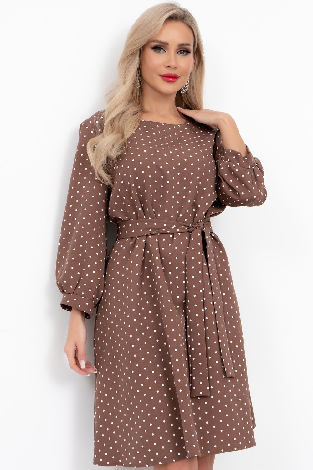 Платье Карина (бежевый/горох) Р11-2004/2 Nikol