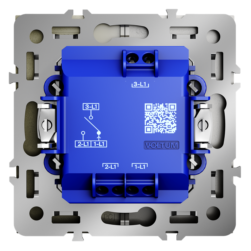 Выключатель встраиваемый VOLTUM S70 для жалюзи 10А, (шелк)