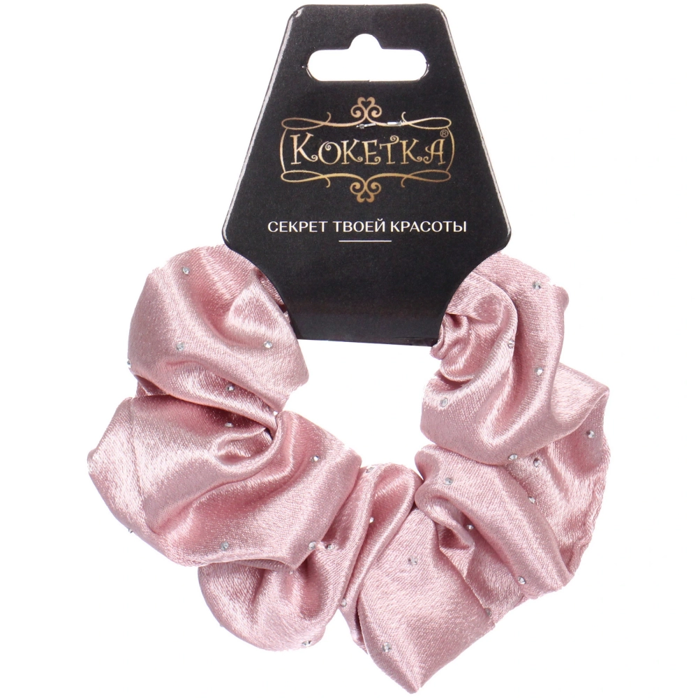 Резинка для волос атласная «DesignPRO», цвет пудровый, d-10см