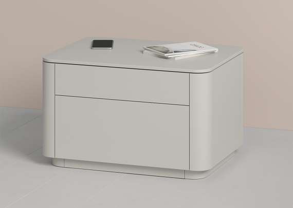 Тумба прикроватная Tammi 2 ящика ширина 60 см (серо-бежевый)