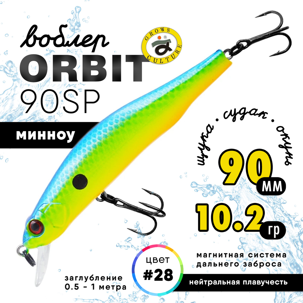 Воблер Grows Culture ORBIT 90SP (90мм, 10.2гр)
