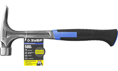 ЗУБР 560 г, цельнокованый столярный молоток-гвоздодёр, Профессионал (20258-580)