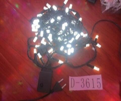 Электрогирлянда LED одноцветная белая 100 ламп, 9 м, 4 режима мигания, черный провод, в конце розетк