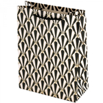 Пакет подарочный бумажный Alingar, (XL) 31х40х12 см, "Черно-белый паттерн", ламинация, тиснение фольга, ассорти