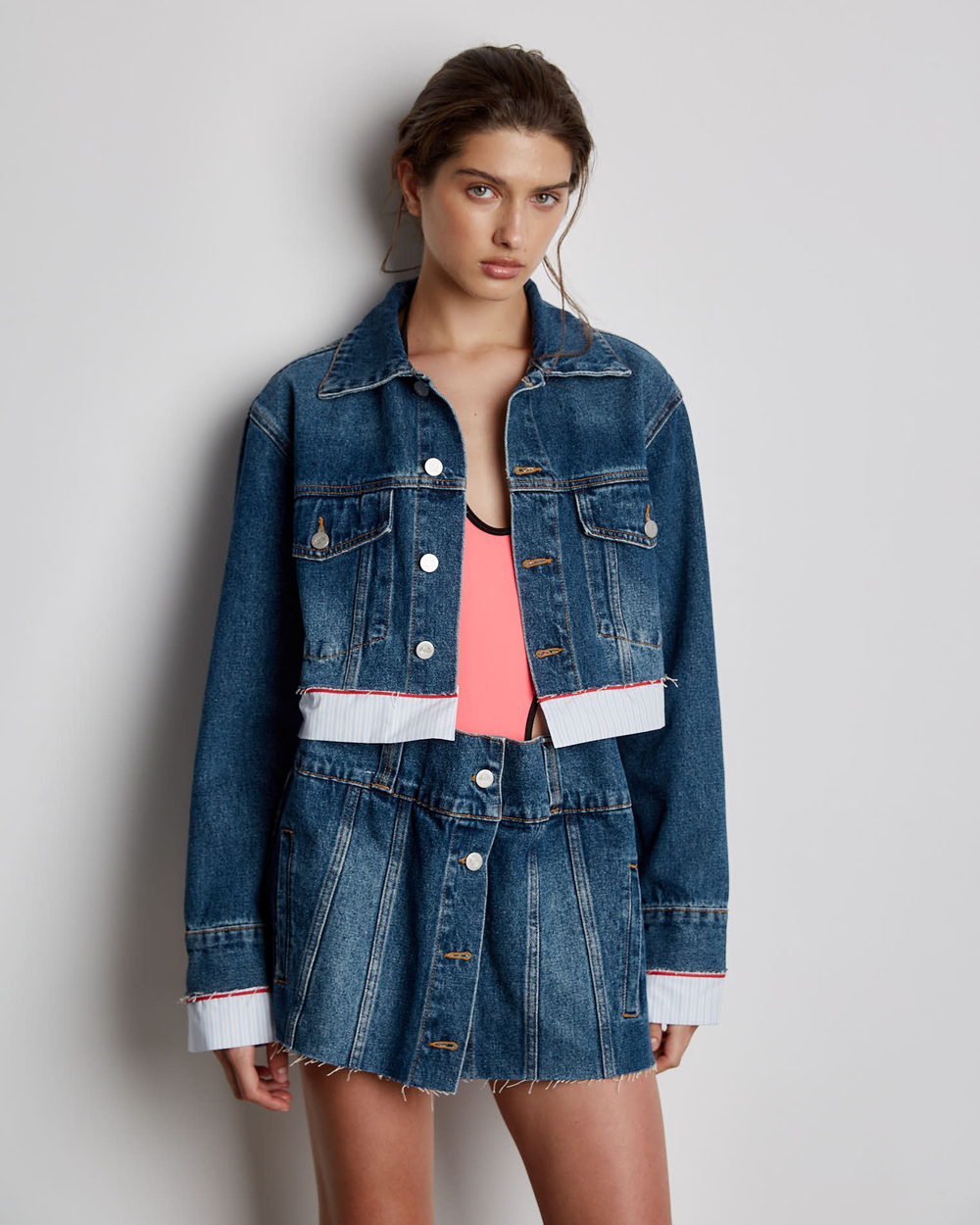 Джинсовая юбка мини синий