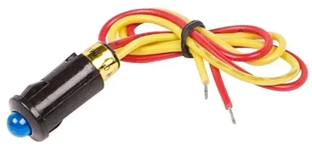 Индикатор Ø8 12В с проводом синий LED (WL-04)  REXANT 36-4711