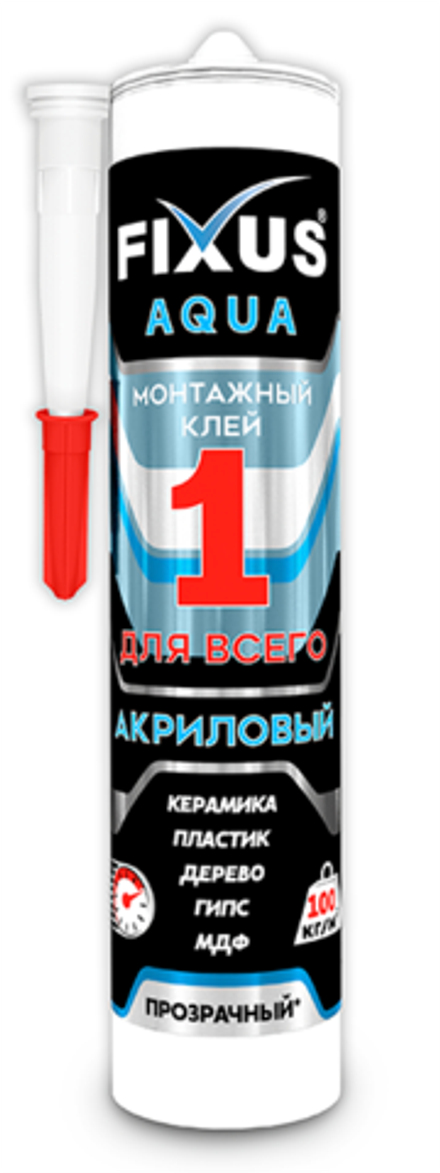 Клей монтажный Аква-100 280 мл Прозрачный