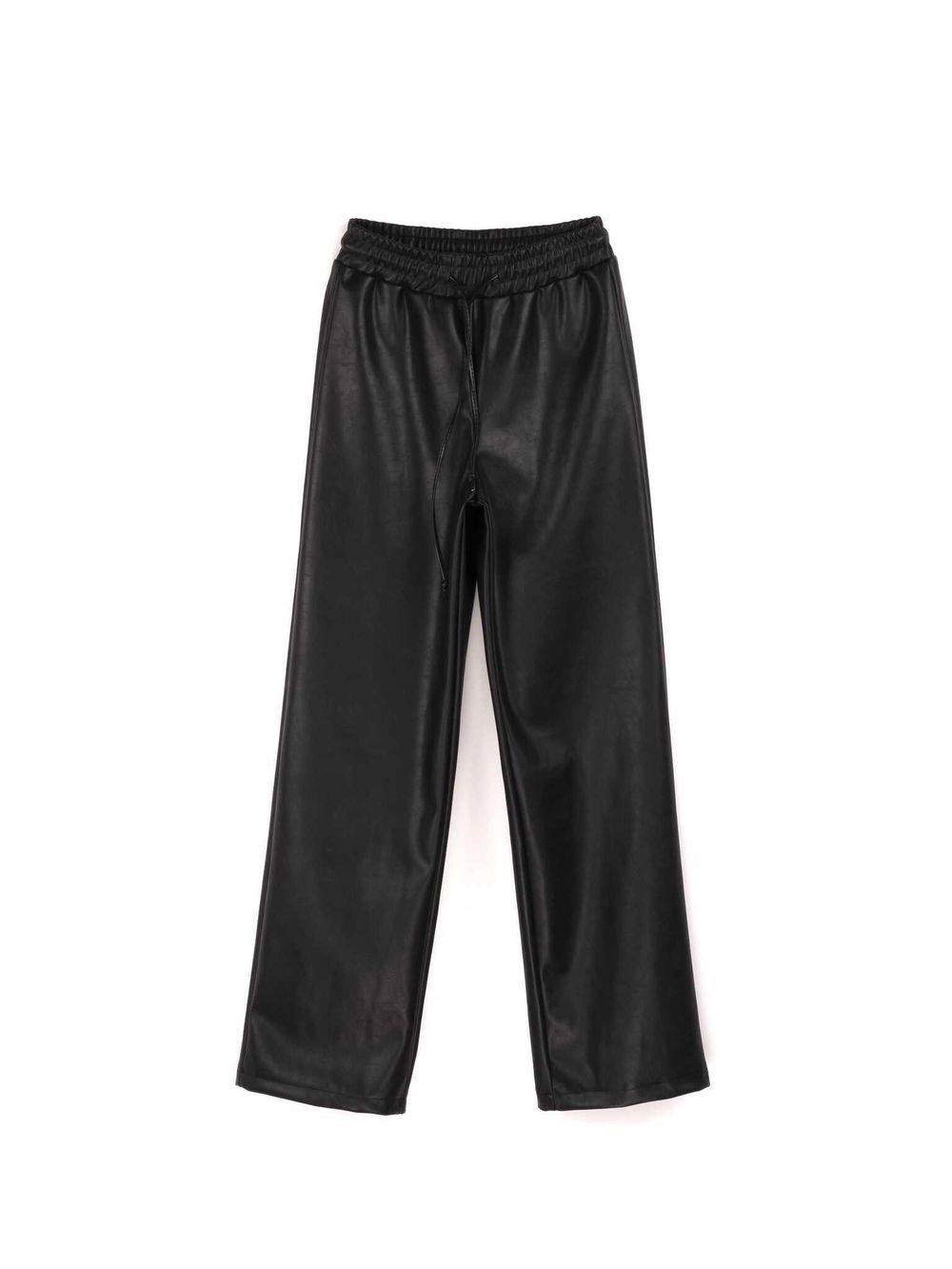 Брюки палаццо из экокожи "УГОЛЬ"