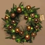 Венок хвойный «Сказочное чудо» d-40 см, ПВХ, литой ПВХ, Шампань