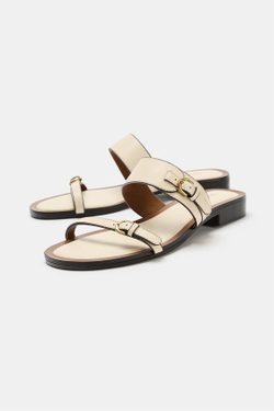 ZARA САНДАЛИИ С ПРЯЖКАМИ, ЭКРЮ