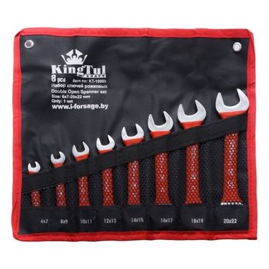 Набор ключей рожковых 8предметов (6х7-20х22мм) на полотне KT-1008k Kingtul Kraft
