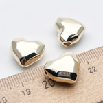 Подвеска-бусина Сердце, цвет золото, размер 14*15 мм, отверстие 2 мм, цена за 1 шт