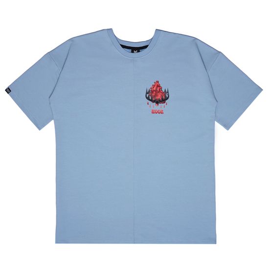 Футболка HOOK «Сердце» оверсайз голубой