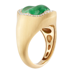 Кольцо с Цаворитом и Бриллиантами, R0033-33/1