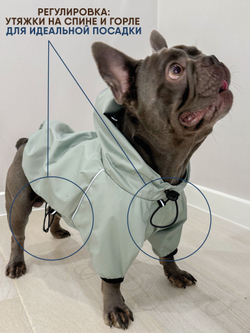 Универсальная куртка дождевик для собак Монморанси, цвет олива, размер L