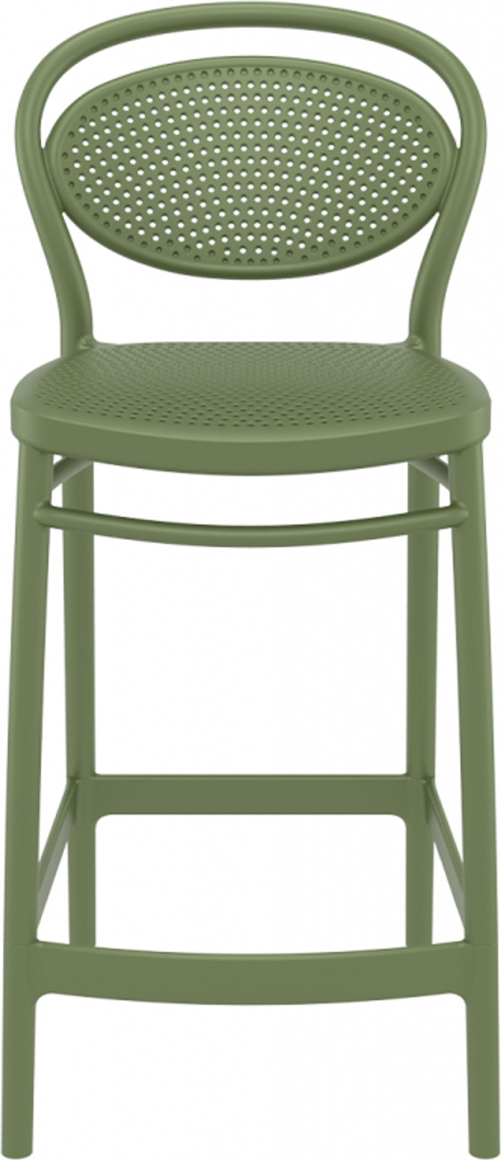 Стул пластиковый полубарный Siesta Contract Marcel Bar 65, оливковый
