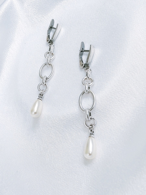 "Бейлис" серьги в серебряном покрытии из коллекции "Бар" от Jenavi с английским замком