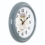 2121-003 Часы настенные круг d=21см, корпус серый "Лаванда и чай" "Рубин"