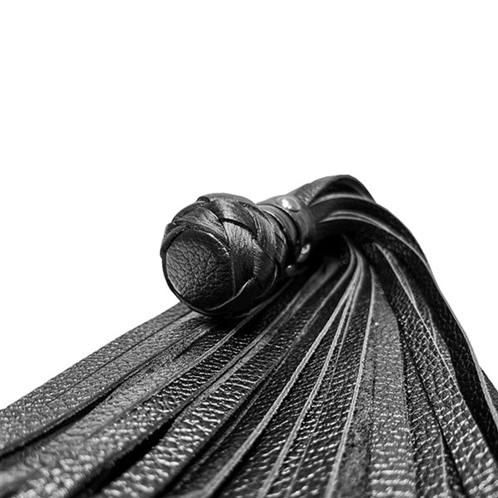 Черная генитальная кожаная плеть 30см БДСМ Арсенал 54077