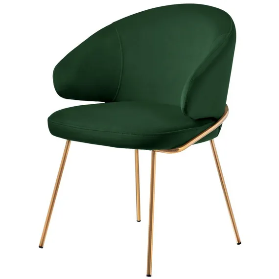 Стул Lime, зеленый микровелюр с золотыми ножками