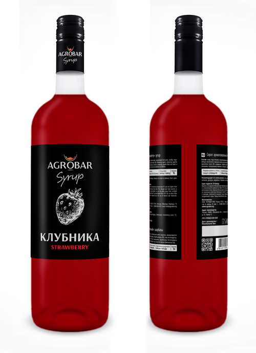 Сироп «AGROBAR» со вкусом «Клубника» (Strawberry Syrup), 1 л.