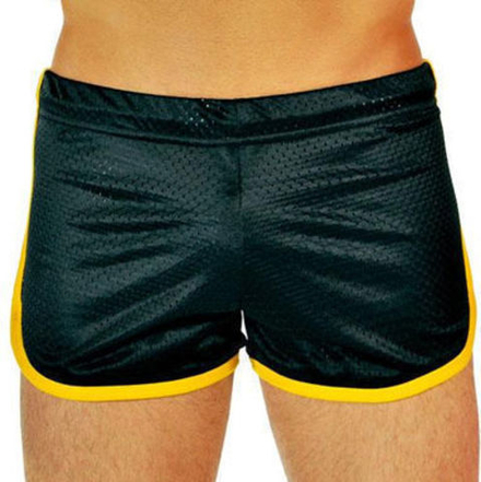 Мужские спортивные шорты Andrew Christian Retro Sports Mesh Gym Shorts Black Gold AC11