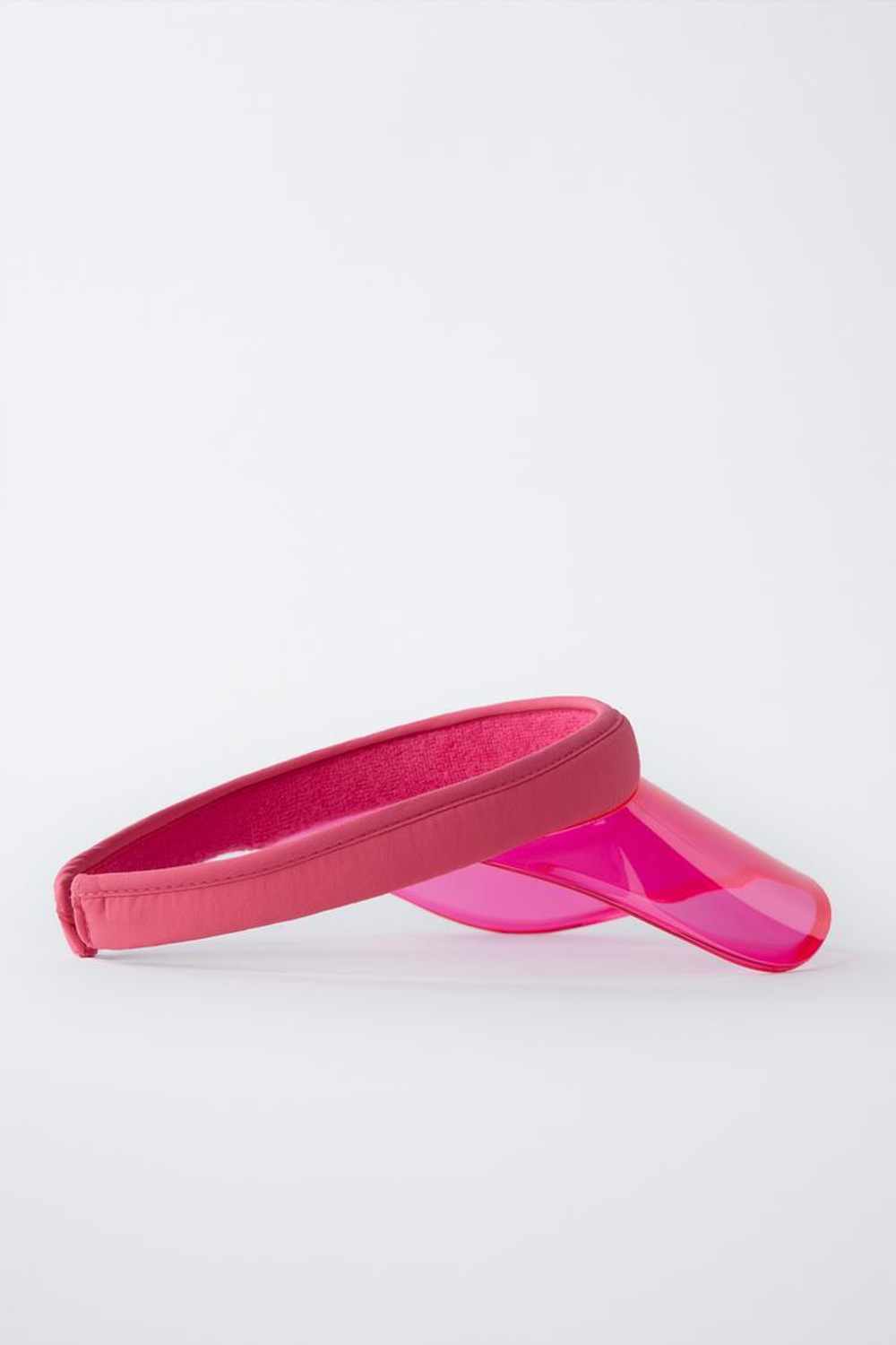 ZARA КЕПКА С ПРОЗРАЧНЫМ КОЗЫРЬКОМ, НЕОНОВО-РОЗОВЫЙ