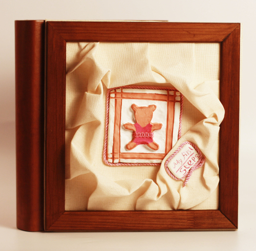 Фотоальбом для новорожденной девочки "Orso argilla"