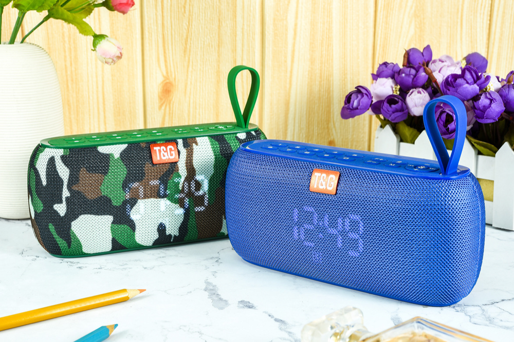 Беспроводная колонка TG-177 (5W/TF/USB/FM) ЧАСЫ