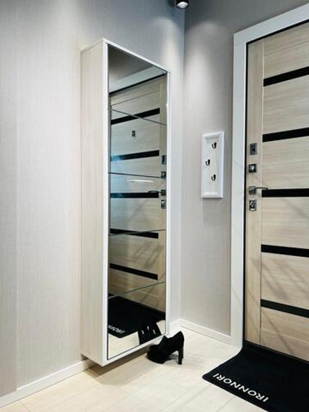 Обувница Айронори ЛАЙТ 5 МП (Выбеленное дерево /Зеркало)