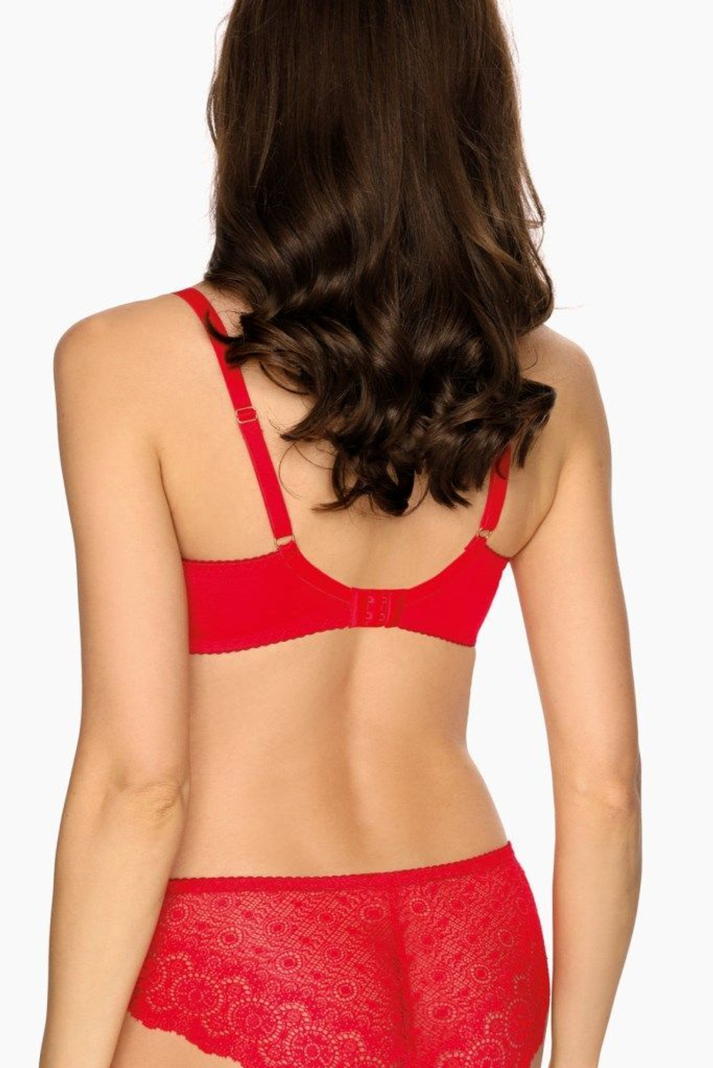 Бюстгальтер на косточках с шитыми чашками на тонком поролоне (Размер: 80C) (Цвет: красный)